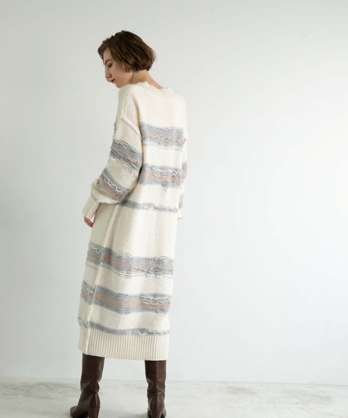 fifth（フィフス）の「デザイン編みVネックニットワンピース（ワンピース・レディース・オフホワイト・M/S）」の15枚目の写真