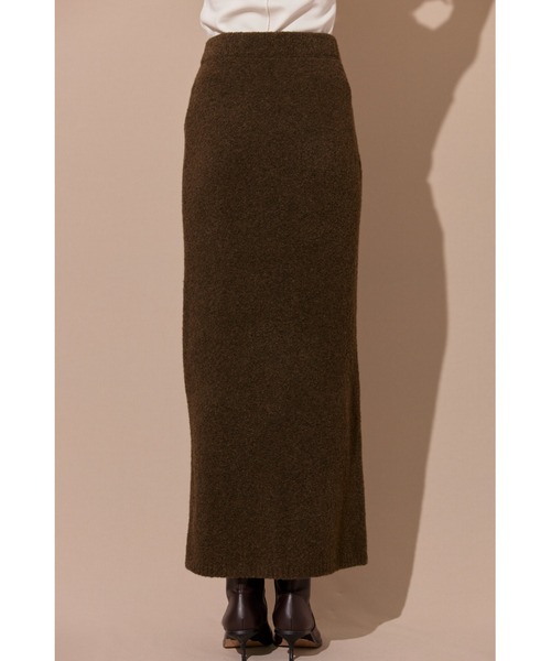 ALEXIA STAM（アリシアスタン）の「Boucle Knit Long Skirt /ブークレニットロングスカート（スカート・レディース・オフホワイト/ブラウン・S/M）」の16枚目の写真