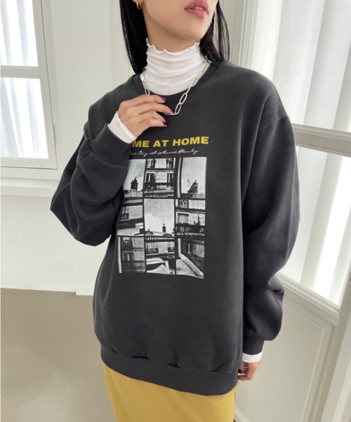 Didot.showroom（ディドット ショールーム）の「TIME AT HOME MTM（スウェット・レディース・チャコールグレー/オートミール・FREE）」の2枚目の写真
