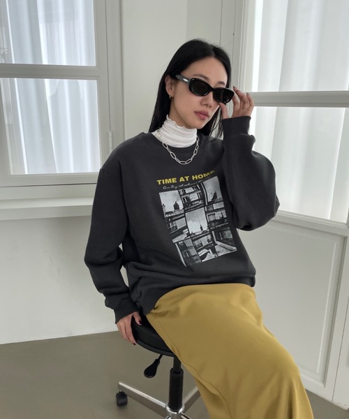 Didot.showroom（ディドット ショールーム）の「TIME AT HOME MTM（スウェット・レディース・チャコールグレー/オートミール・FREE）」の3枚目の写真