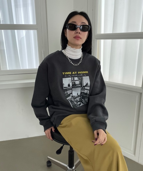 Didot.showroom（ディドット ショールーム）の「TIME AT HOME MTM（スウェット・レディース・チャコールグレー/オートミール・FREE）」の6枚目の写真