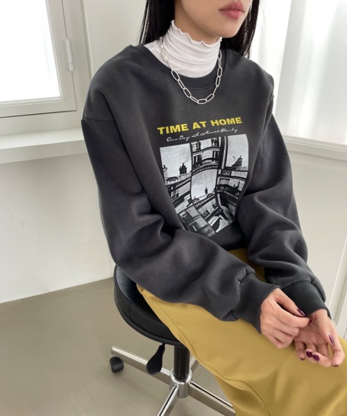 Didot.showroom（ディドット ショールーム）の「TIME AT HOME MTM（スウェット・レディース・チャコールグレー/オートミール・FREE）」の14枚目の写真