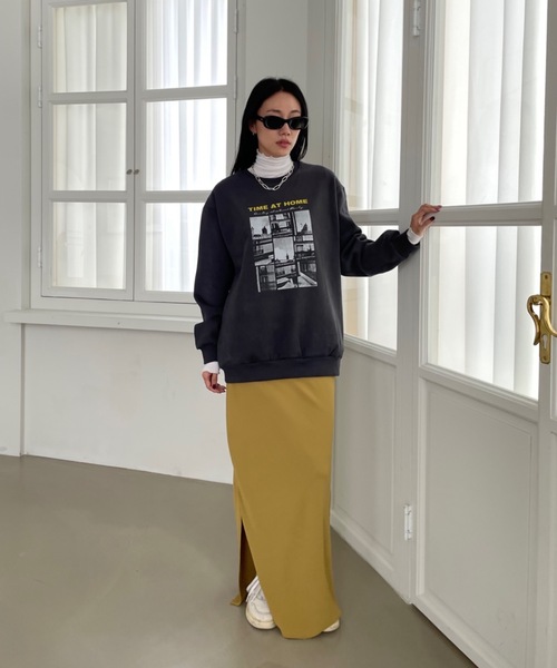 Didot.showroom（ディドット ショールーム）の「TIME AT HOME MTM（スウェット・レディース・チャコールグレー/オートミール・FREE）」の4枚目の写真