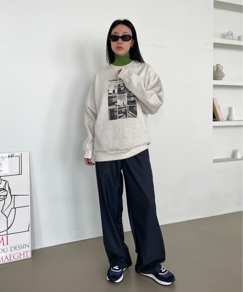 Didot.showroom（ディドット ショールーム）の「TIME AT HOME MTM（スウェット・レディース・チャコールグレー/オートミール・FREE）」の12枚目の写真