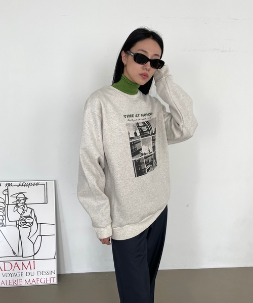 Didot.showroom（ディドット ショールーム）の「TIME AT HOME MTM（スウェット・レディース・チャコールグレー/オートミール・FREE）」の10枚目の写真