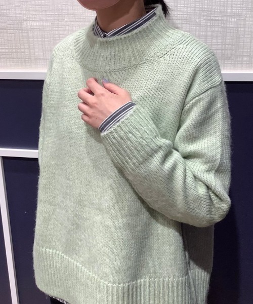 Pitta Re:)（ピッタリ）の「バックスリット入り ニットプルオーバー（ニット/セーター・レディース・ライトグリーン/マスタード/トップグレー/モカ・M/L）」の3枚目の写真