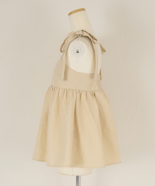 titivate（ティティベイト）の「ふくれジャガードリボントップス（Tシャツ/カットソー・レディース・ライトベージュ/ブラック・M/S）」の6枚目の写真