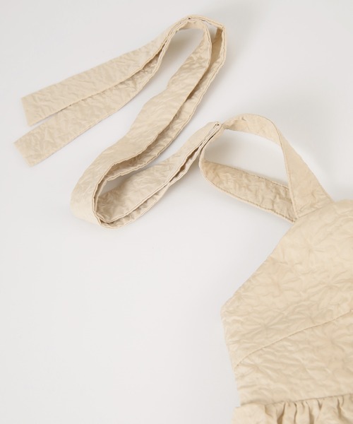 titivate（ティティベイト）の「ふくれジャガードリボントップス（Tシャツ/カットソー・レディース・ライトベージュ/ブラック・M/S）」の8枚目の写真