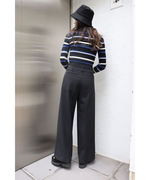 MURUA（ムルーア）の「シアーボーダーポロシャツ（ポロシャツ・レディース・ブラック/ブルー/オレンジ・FREE）」の15枚目の写真