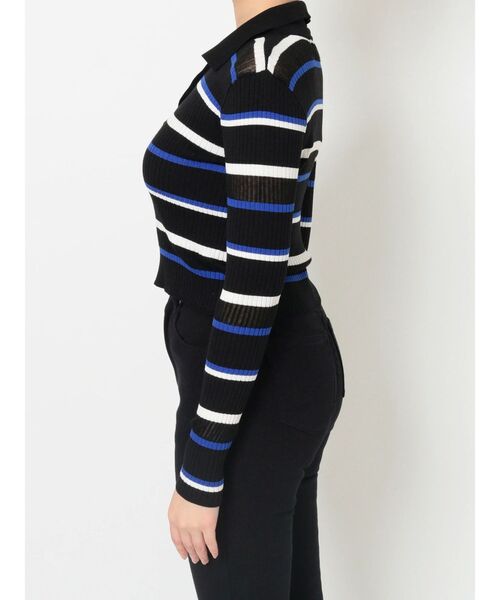 MURUA（ムルーア）の「シアーボーダーポロシャツ（ポロシャツ・レディース・ブラック/ブルー/オレンジ・FREE）」の20枚目の写真