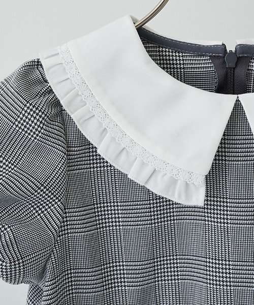 Lycee mine(リセマイン)の「【きちんとワンピ】フリルレース衿付きティアードワンピース(シャツワンピース・キッズ・ネイビー/ブラック/ベージュ・130cm/110cm/120cm)」の18枚目の写真