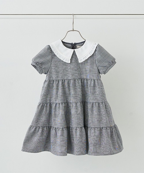 Lycee mine(リセマイン)の「【きちんとワンピ】フリルレース衿付きティアードワンピース(シャツワンピース・キッズ・ネイビー/ブラック/ベージュ・130cm/110cm/120cm)」の20枚目の写真