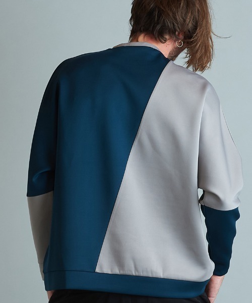 NO ID.(ノーアイディ)の「msw1250-ボンディング切替ドルマンスリーブPO スウェット(スウェット・メンズ・ベージュ/ブルーグリーン/ネイビー/ブラック・1/2)」の13枚目の写真