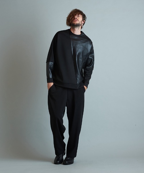 NO ID.(ノーアイディ)の「msw1250-ボンディング切替ドルマンスリーブPO スウェット(スウェット・メンズ・ベージュ/ブルーグリーン/ネイビー/ブラック・1/2)」の18枚目の写真