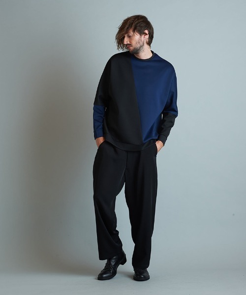 NO ID.(ノーアイディ)の「msw1250-ボンディング切替ドルマンスリーブPO スウェット(スウェット・メンズ・ベージュ/ブルーグリーン/ネイビー/ブラック・1/2)」の19枚目の写真