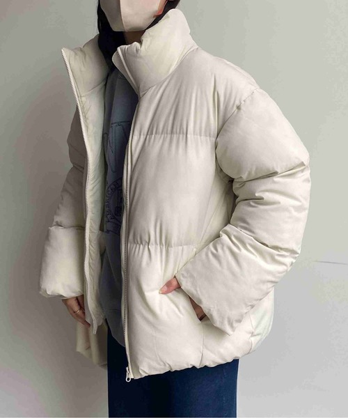 CPCM（シーピーシーエム）の「ストレッチスタンド中綿ブルゾン（ダウンジャケット/コート・メンズ・アイボリー/チャコールグレー/グレイッシュベージュ・MEDIUM/LARGE）」の18枚目の写真