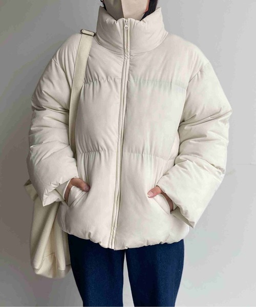 CPCM（シーピーシーエム）の「ストレッチスタンド中綿ブルゾン（ダウンジャケット/コート・メンズ・アイボリー/チャコールグレー/グレイッシュベージュ・MEDIUM/LARGE）」の22枚目の写真