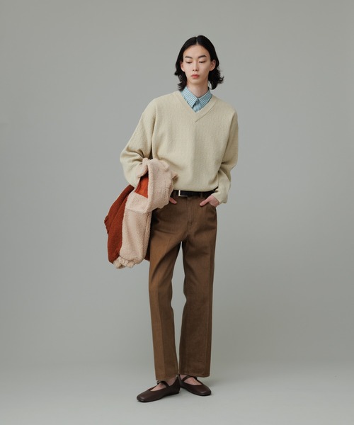 ADAM ET ROPE'（アダムエロペ）の「オーガニックコットン カラー デニム スラックス/サステナブル/セットアップ対応（デニムパンツ・メンズ・キャメル/パープル系その他4・S/M/L/XL）」の4枚目の写真