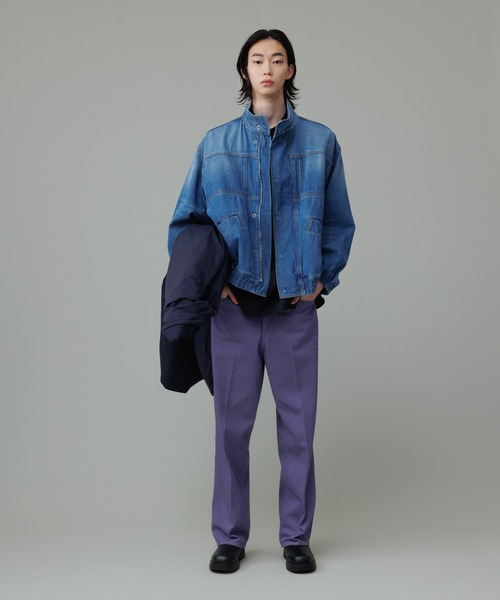 ADAM ET ROPE'（アダムエロペ）の「オーガニックコットン カラー デニム スラックス/サステナブル/セットアップ対応（デニムパンツ・メンズ・キャメル/パープル系その他4・S/M/L/XL）」の7枚目の写真