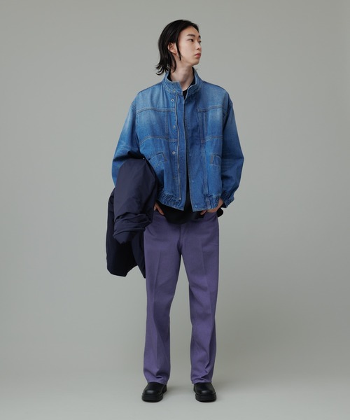 ADAM ET ROPE'（アダムエロペ）の「オーガニックコットン カラー デニム スラックス/サステナブル/セットアップ対応（デニムパンツ・メンズ・キャメル/パープル系その他4・S/M/L/XL）」の8枚目の写真