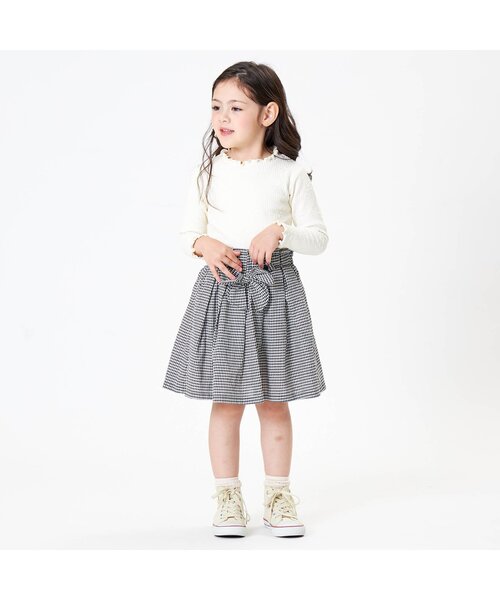 Seraph（セラフ）の「リボン付きスカート（スカート・キッズ・その他3/ブルー/ブラック・80/90/95/100/110/120/130/140）」の4枚目の写真