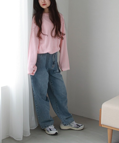 feepur（フェピュール）の「タックルーズデニムパンツ（デニムパンツ・レディース・ブラック/サックスブルー/ネイビー・MEDIUM/SMALL）」の7枚目の写真