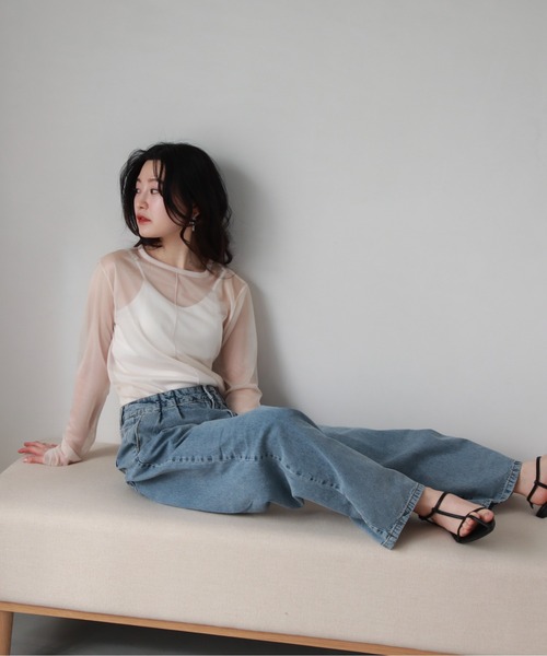 feepur（フェピュール）の「タックルーズデニムパンツ（デニムパンツ・レディース・ブラック/サックスブルー/ネイビー・MEDIUM/SMALL）」の6枚目の写真