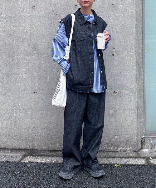 feepur（フェピュール）の「タックルーズデニムパンツ（デニムパンツ・レディース・ブラック/サックスブルー/ネイビー・MEDIUM/SMALL）」の14枚目の写真