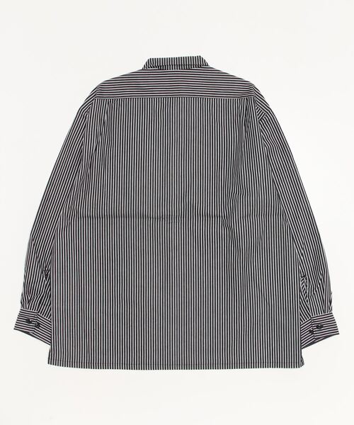 SITRY（シトリー）の「One Point Stitch Oversize Striped Work Shirt/ワンポイント刺繍 オーバーサイズ ストライプ ワークシャツ（シャツ/ブラウス・メンズ・グレイッシュベージュ/ブラック系その他/ブルー系その他/グリーン/ブルー・M/L）」の22枚目の写真