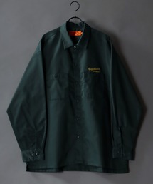 SITRY | One Point Stitch Oversize Striped Work Shirt/ワンポイント刺繍 オーバーサイズ ストライプ ワークシャツ(シャツ/ブラウス)