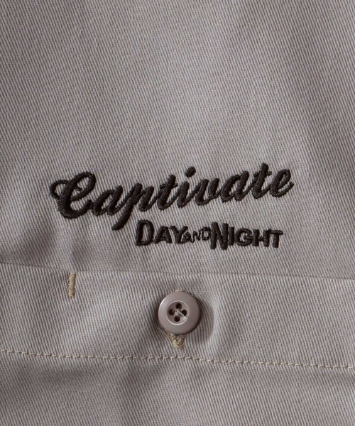 SITRY（シトリー）の「One Point Stitch Oversize Striped Work Shirt/ワンポイント刺繍 オーバーサイズ ストライプ ワークシャツ（シャツ/ブラウス・メンズ・グレイッシュベージュ/ブラック系その他/ブルー系その他/グリーン/ブルー・M/L）」の10枚目の写真