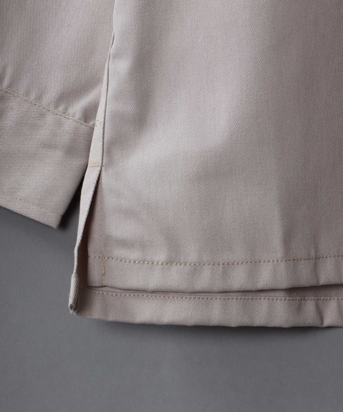 SITRY（シトリー）の「One Point Stitch Oversize Striped Work Shirt/ワンポイント刺繍 オーバーサイズ ストライプ ワークシャツ（シャツ/ブラウス・メンズ・グレイッシュベージュ/ブラック系その他/ブルー系その他/グリーン/ブルー・M/L）」の11枚目の写真