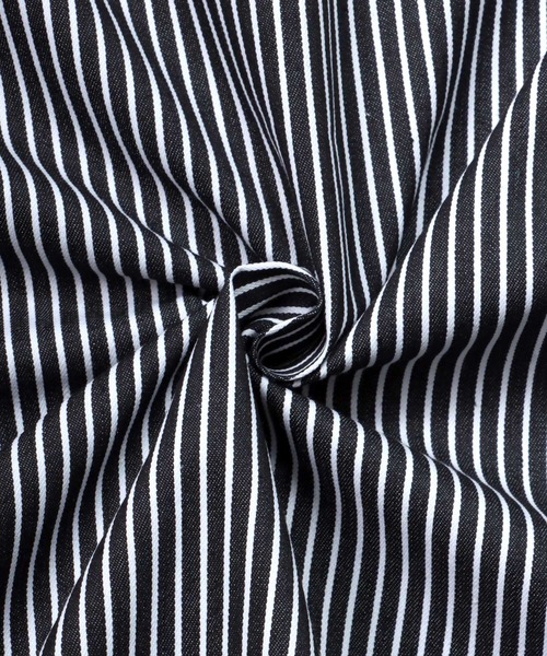 SITRY（シトリー）の「One Point Stitch Oversize Striped Work Shirt/ワンポイント刺繍 オーバーサイズ ストライプ ワークシャツ（シャツ/ブラウス・メンズ・グレイッシュベージュ/ブラック系その他/ブルー系その他/グリーン/ブルー・M/L）」の19枚目の写真