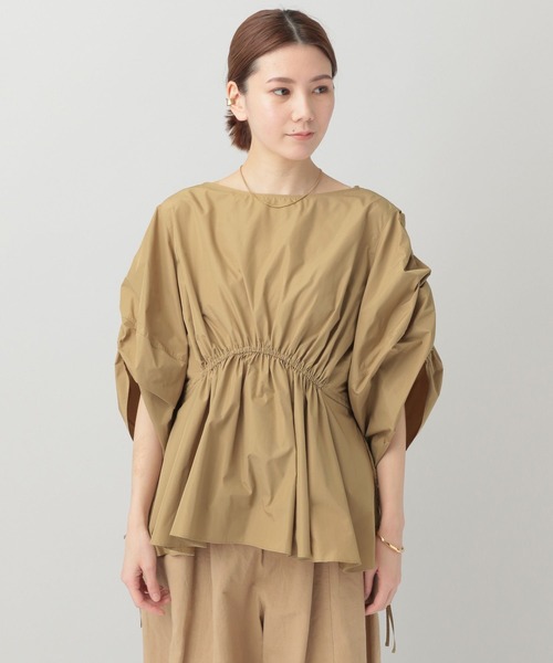 Curensology（カレンソロジー）の「Curensology(カレンソロジー)/ギャザースリーブブラウス（シャツ/ブラウス・レディース・ベージュ/ネイビー・FREE）」の8枚目の写真