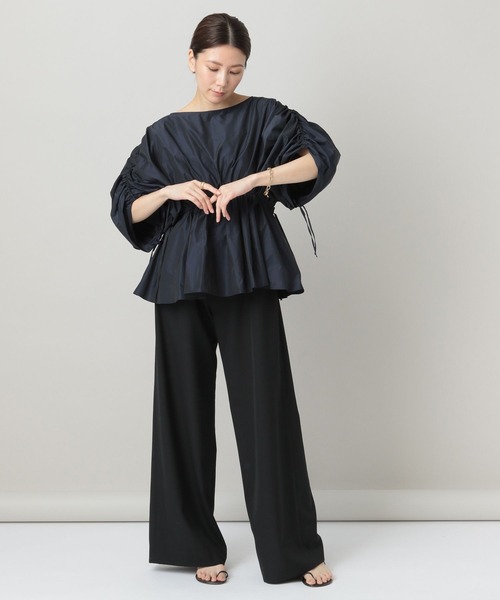 Curensology（カレンソロジー）の「Curensology(カレンソロジー)/ギャザースリーブブラウス（シャツ/ブラウス・レディース・ベージュ/ネイビー・FREE）」の16枚目の写真