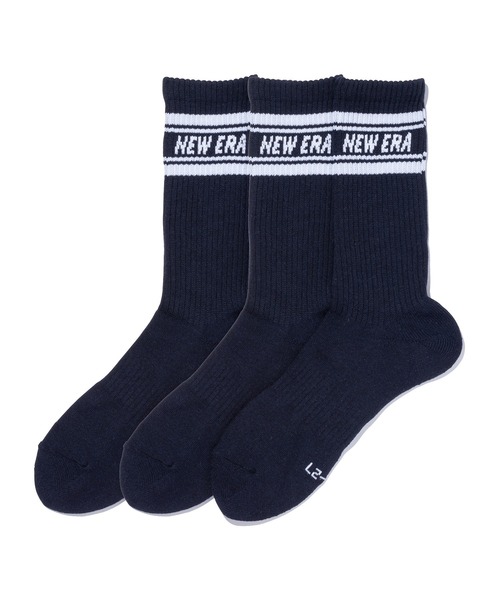 NEW ERA(ニューエラ)の「ニューエラ 靴下 クルーソックス 3個パック(ソックス/靴下・メンズ・ブラック/ブラック系その他/ネイビー/ホワイト/チャコールグレー/グレー・25-27CM/27-29cm/23-25cm/21-23cm/23-25㎝/21-23㎝)」の6枚目の写真