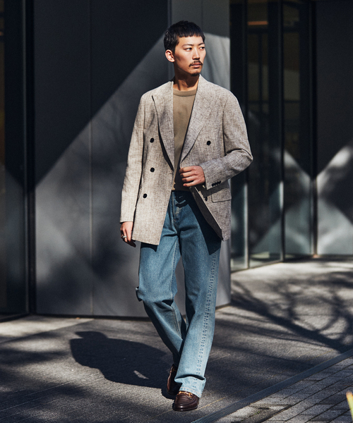 EDIFICE（エディフィス）の「しじら織り 6ボタン ダブルブレスト ジャケット（テーラードジャケット・メンズ・ベージュ・46/48/44/42）」の3枚目の写真