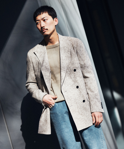 EDIFICE（エディフィス）の「しじら織り 6ボタン ダブルブレスト ジャケット（テーラードジャケット・メンズ・ベージュ・46/48/44/42）」の6枚目の写真