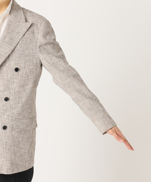 EDIFICE（エディフィス）の「しじら織り 6ボタン ダブルブレスト ジャケット（テーラードジャケット・メンズ・ベージュ・46/48/44/42）」の14枚目の写真