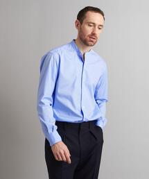 <SOVEREIGN> ポプリン ソリッド バンドカラー シャツ