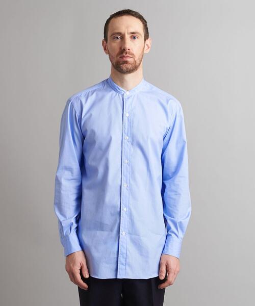 SOVEREIGN（ソブリン）の「＜SOVEREIGN＞ ポプリン ソリッド バンドカラー シャツ（シャツ/ブラウス・メンズ・ライトブルー・M/L/S/XL）」の2枚目の写真