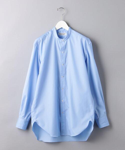 SOVEREIGN（ソブリン）の「＜SOVEREIGN＞ ポプリン ソリッド バンドカラー シャツ（シャツ/ブラウス・メンズ・ライトブルー・M/L/S/XL）」の8枚目の写真