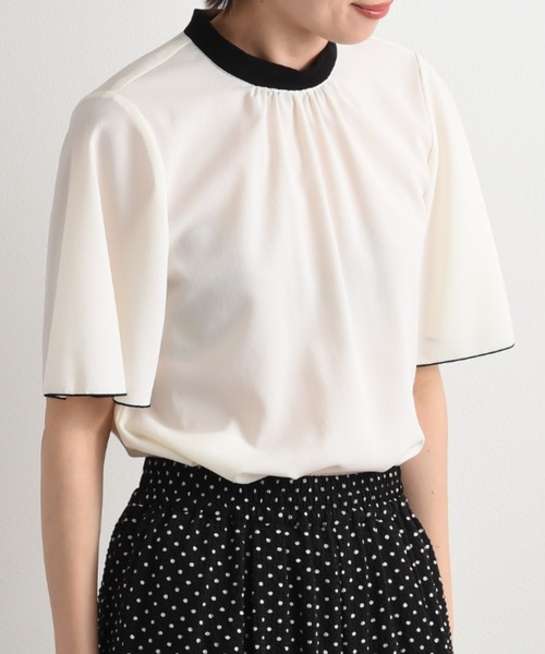 INTERPLANET(インタープラネット)の「【UV加工】ジョーゼット配色ハイネックブラウス(シャツ/ブラウス・レディース・オリーブ/スモークピンク/アイボリー/ネイビー・FREE)」の19枚目の写真