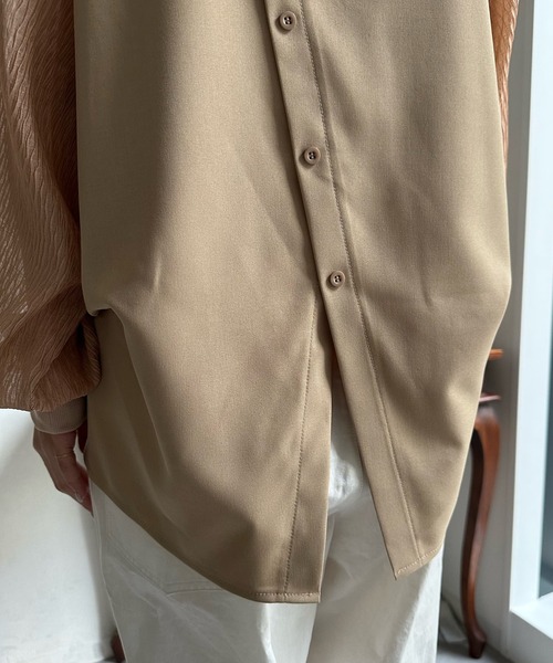 DouDou（ドゥドゥ）の「バックボタン袖シアーブラウス（シャツ