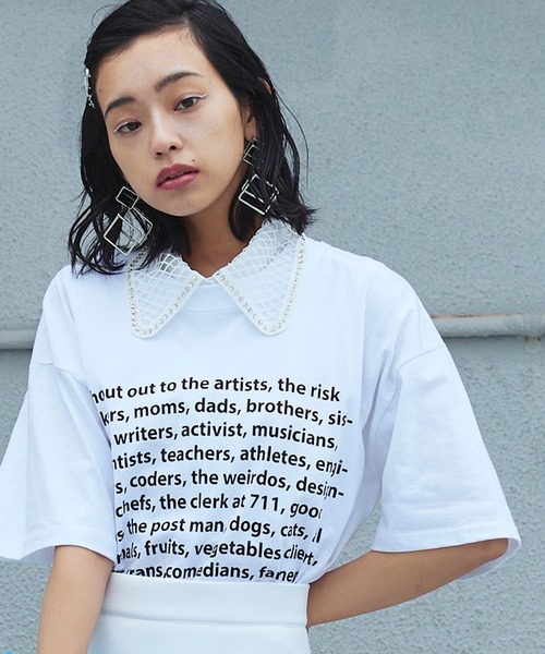 Narcissus(ナルシス)の「【Narcissus】メッセージTシャツ(Tシャツ/カットソー・レディース・ブラック/ホワイト・FREE)」の1枚目の写真