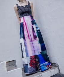 コラージュフォトハイウエストワイドパンツ / Collage Photo Loose Waist Pants