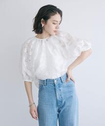 ブラウス シャツ 「EMMEL REFINES」EM カットジャカード パイピング 2WAY ブラウス レディース EMMEL REFINES＞EM カットジャカード パイピング 2WAY ブラウス