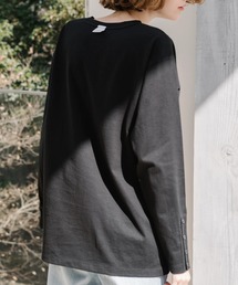 cotton back tag button sleeve long T