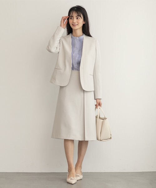 index（インデックス）の「◆セットアップ対応 リネンライクAラインスカート【洗濯機洗い可/ストレッチ/イージーケア/アンチピリング】（スカート・レディース・ネイビー系5/ネイビー/ライトブルー/ライトグレー・40/42/36/38）」の7枚目の写真