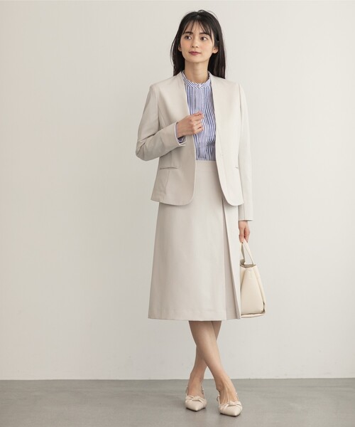 index（インデックス）の「◆セットアップ対応 リネンライクAラインスカート【洗濯機洗い可/ストレッチ/イージーケア/アンチピリング】（スカート・レディース・ネイビー系5/ネイビー/ライトブルー/ライトグレー・40/42/36/38）」の8枚目の写真